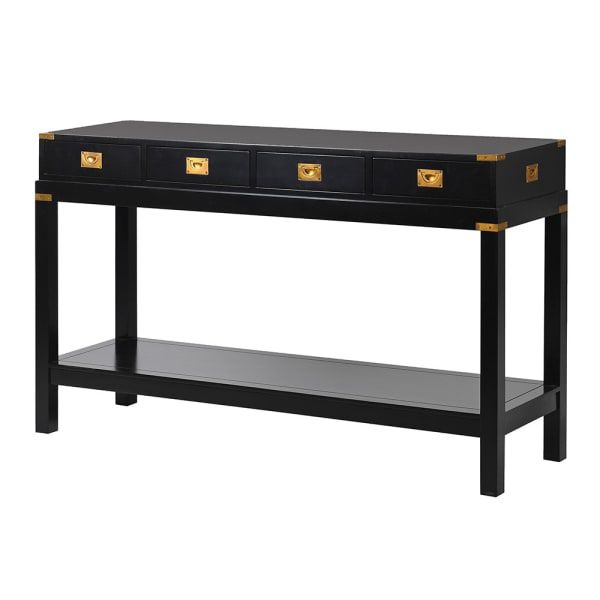 Mayfair Black 4 Drawer Console