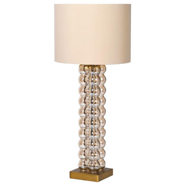 Glass Ball Table Lamp With Latte Shade